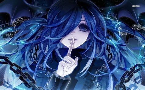 Black And Blue Anime Wallpaper Sticker Picture