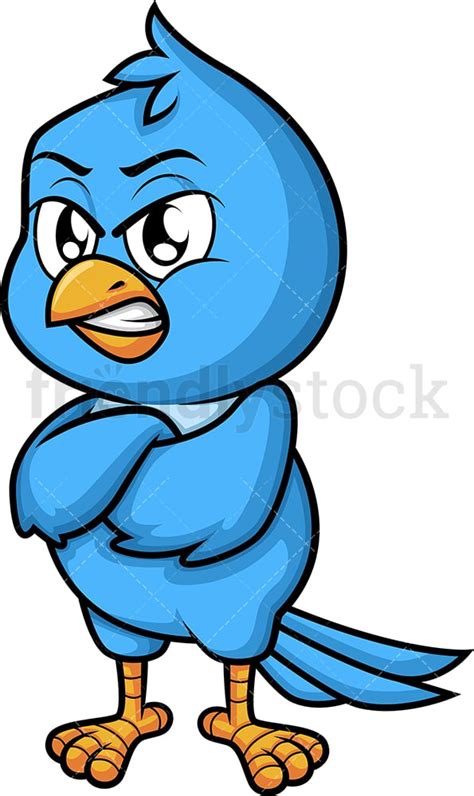 Angry Blue Bird Cartoon Vector Clipart Friendlystock