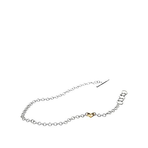Ringo Mini Hjärta Halsband I Silver Och 18k Gult Guld 465 Cm