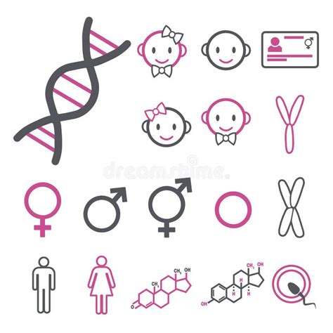 Collection Of Gender Icons Or Signs For Sexual Freedom And Equality In Modern Society Stock