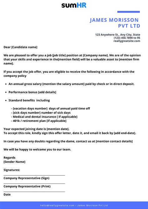 Free Job Offer Letter Format Templates For Every Possible Circumstance In