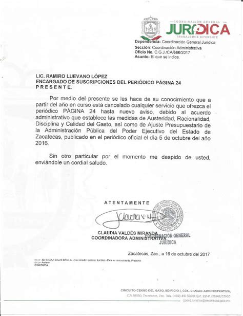 Acuse De Recibo Carta Bvrd Notificacion Hecho Relevante Constitucion