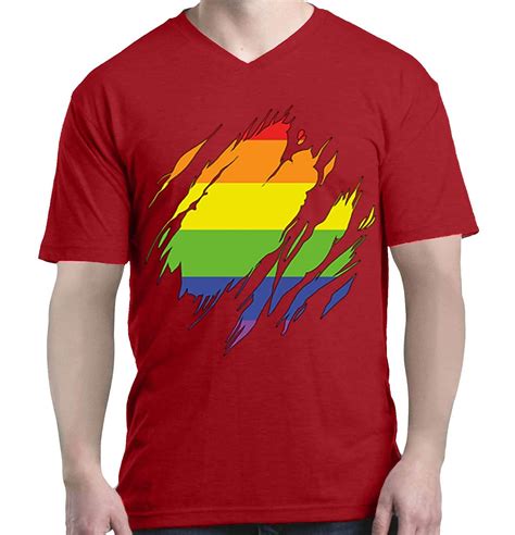 Ripped Rainbow Flag T Shirt Gay Pride Shirts 6072 Kitilan