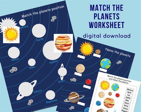 Match The Planets Worksheet Solar System Printable Busy