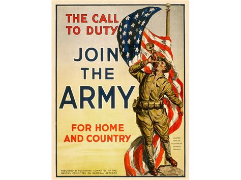 Vintage World War Ii Army Poster The Call To Duty Join The Etsy