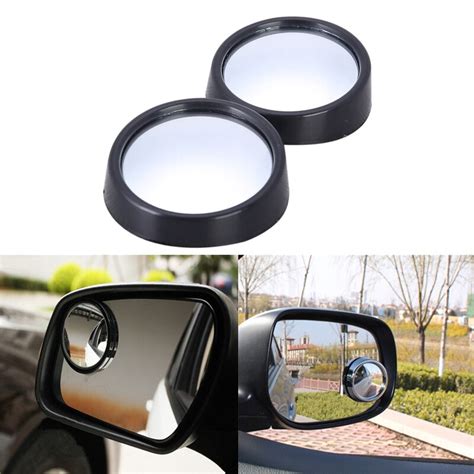 1pair Mini Rearview Car Mirror Wide Angle Round Blind Spot Side Rear