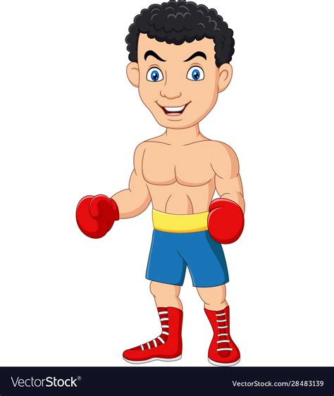 Cartoon Boxer On White Background Royalty Free Vector Image