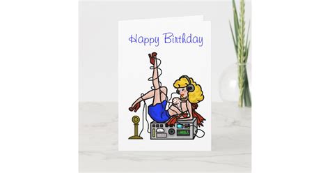 Carte Blonde Ham Radio Pinup Girl Birthday Card Zazzlefr