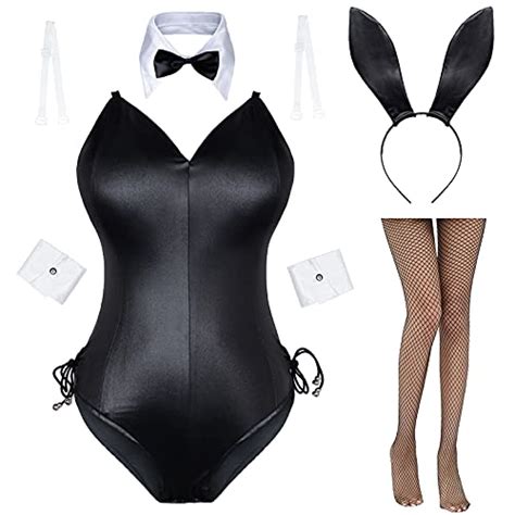 Womens Bunny Girl Senpai Cosplay Anime Role Costume One Piece Bodysuit Removable Padded With