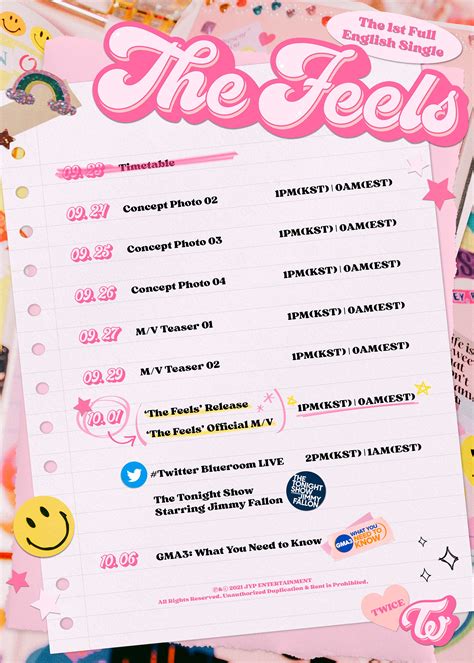 Twice Reveal Schedule For 1st English Single The Feels Allkpop
