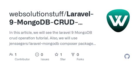 Github Websolutionstuff Laravel Mongodb Crud Operation Tutorial In This Article We Will