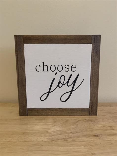 7x7 Choose Joy Sign Farmhouse Sign Framed Wood Sign Etsy Joy Sign