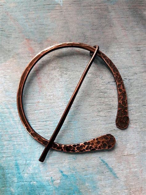 Celtic Penannular Shawl Pin Copper Scarf Sweater Pin Hand Etsy Wire