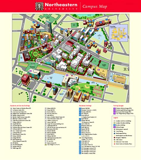 Northeastern University Map Boston Massachusetts • Mappery Campus