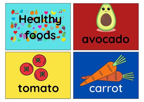 Healthy Foods Flashcards • Teacha