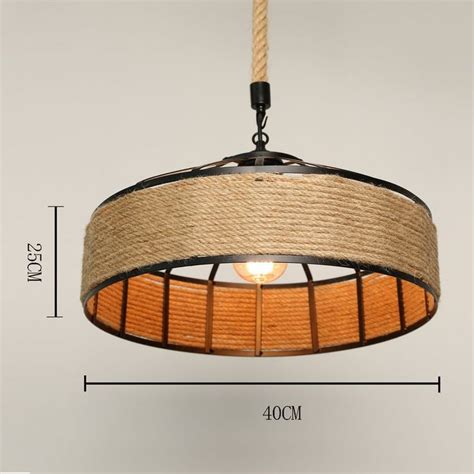 Creative Hemp Rope Pendant Lighthandmade Woven Lamp Etsy Wicker