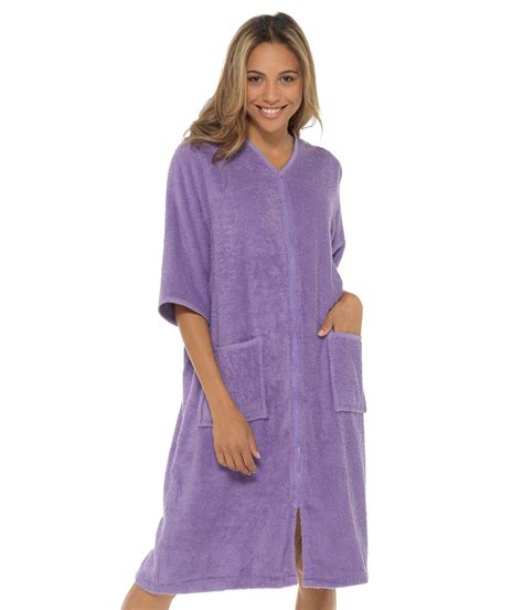 Undercover Towelling Dressing Gown 100 Cotton Zip Up Terry Toweling