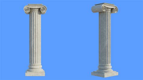 Worn Marble Greco Roman Column Pillar 3d Cgtrader