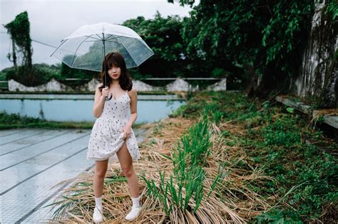 Umbrella Dress White Dress Teen Lifting Dress Sneakers Asian