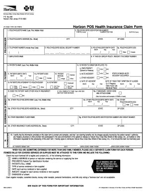 It is the only plan that is backed by horizon bcbs nj. Horizon Pos Health Insurance Claim Form - Fill Online, Printable, Fillable, Blank | PDFfiller