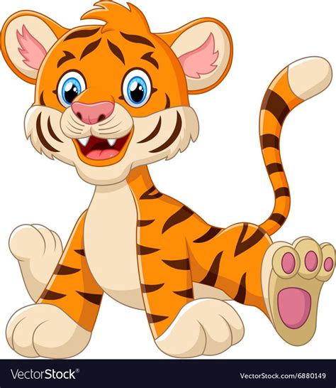 Cute Tiger Sitting Cartoon Download A Free Preview Or High Quality