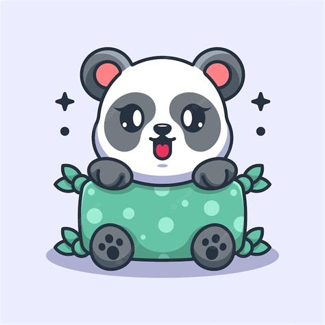 Premium Vector Cute Baby Panda Hugging Pillow