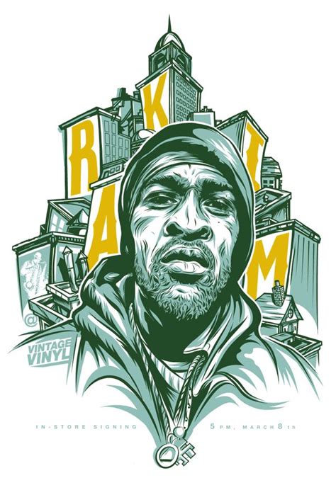 rakim poster for vintage vinyl by brian yap via behance hip hop illustration hip hop artwork