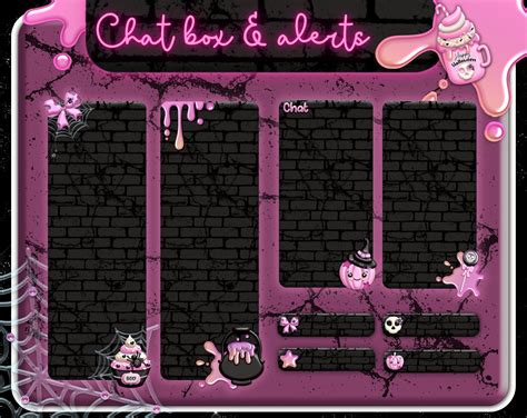 Gothic Twitch Chat Box Streaming Chat Box Overlay Kawaii Stream Chatbox