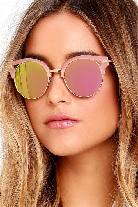 Cool Pink Sunglasses Mirrored Sunglasses Round Sunglasses 1900 Lulus