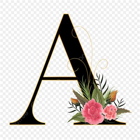 Floral Alphabet Font Vector Design Images Alphabet A With Flower Font