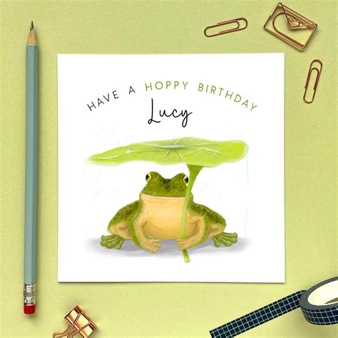 Personalised Frog Birthday Card For Her Him Daughter Etsy