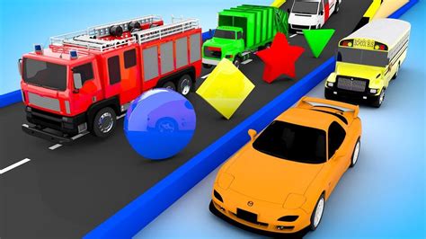 Color For Children To Learn With Street Vehicles Parking Esl Learn
