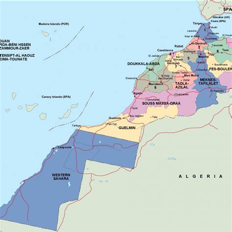 Morocco Political Map Vector Eps Maps Eps Illustrator Map Vector