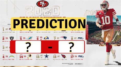 Sf 49ers 2020 Schedule Predictions 🏈🏈🏈🏈 Youtube