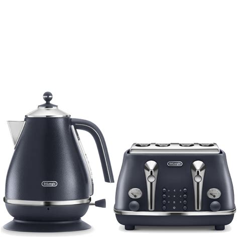 De'Longhi Elements Kettle and Four Slice Toaster - Blue | IWOOT