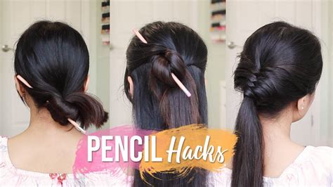 Easy Hair Hacks Using A Pencil ♥ Hairstyles Tutorial Youtube