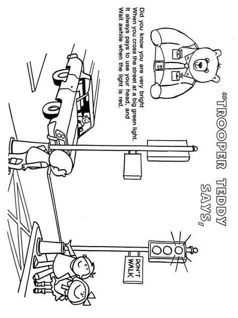 Street Crossing Safety Coloring Pages