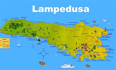Lampedusa Tourist Map Tourist Map Tourist Sicily Italy