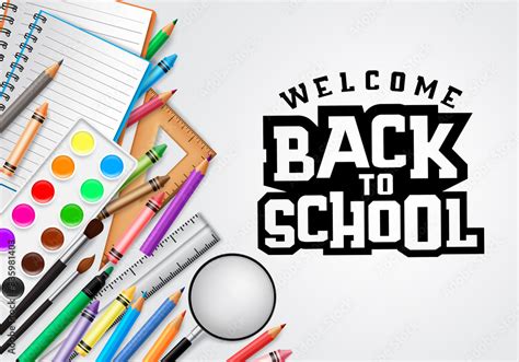 Back To School Vector Concept Banner Design Welcome Back To School
