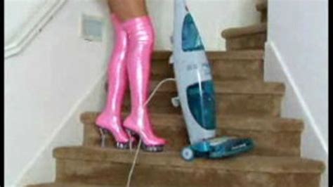 Vacuuming In Pink Thigh High Boots Adonna4fun S Clip Store Clips4sale