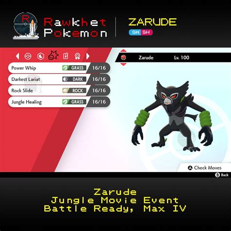 Zarude Pokédex Stats Moves Evolution Locations Pokémon 42 Off