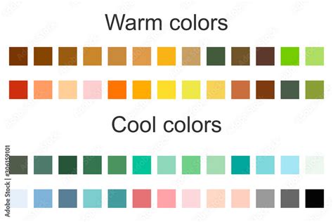 Color Scheme Warm And Cold Colors Flat Vector Stock Vector Adobe Stock