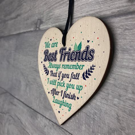 Best Friend Novelty Wooden Heart Sign Christmas T For Friend Thank