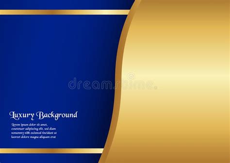 Abstract Blue Background In Premium Concept With Golden Border Stock