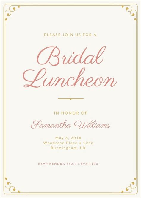 Free Custom Printable Luncheon Invitation Templates Canva