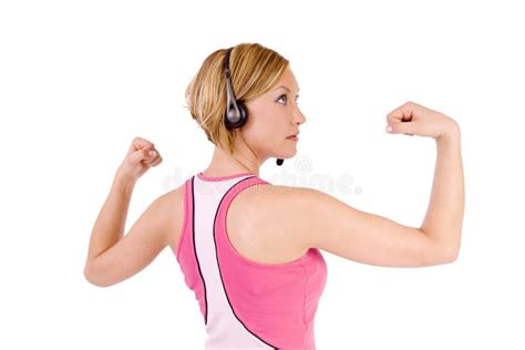 Woman Flexing Muscles Stock Photo Image Of Calories Healthy 9834346