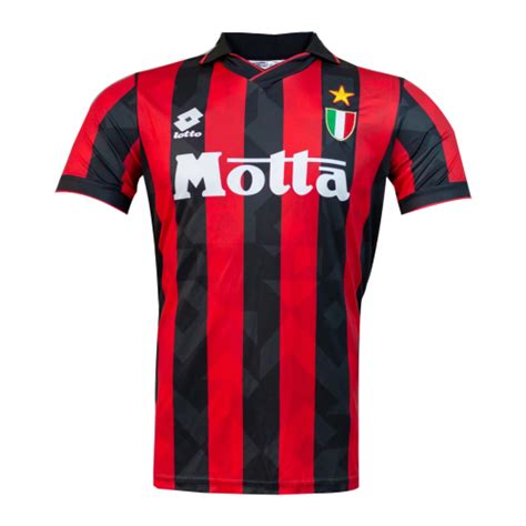 AC Milan Soccer Jersey Home Retro Replica 1992/94 | Soccer jersey, Jersey shirt, Jersey