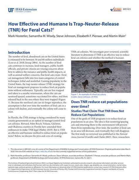 Pdf How Effective And Humane Is Trap Neuter Release Tnr For Feral Cats