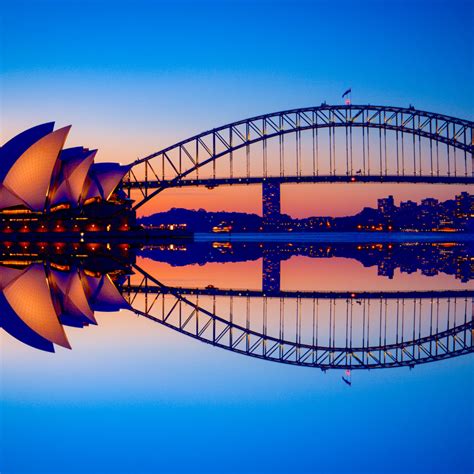 Reflected Icons Sydney Harbour Bridge Sydney Opera House Sydney Nsw