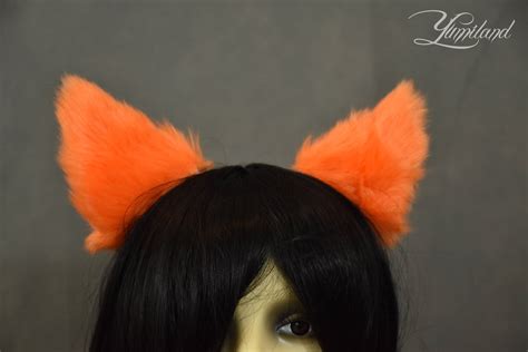 Orange Cat Ears Huge Clip On Cat Ears Cat Ears Clip On Etsy Uk